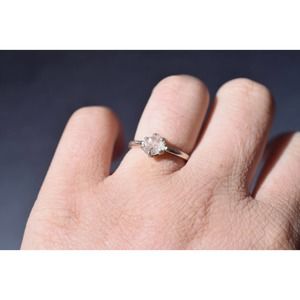 Unique Solitaire Engagement Ring  Alternative engagement ring